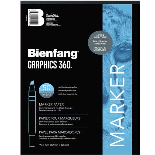 Speedball Bienfang Graphics 360 Marker Pad 9" x 12" - (50 Sheets, 13.5lbs/51gsm)  316121