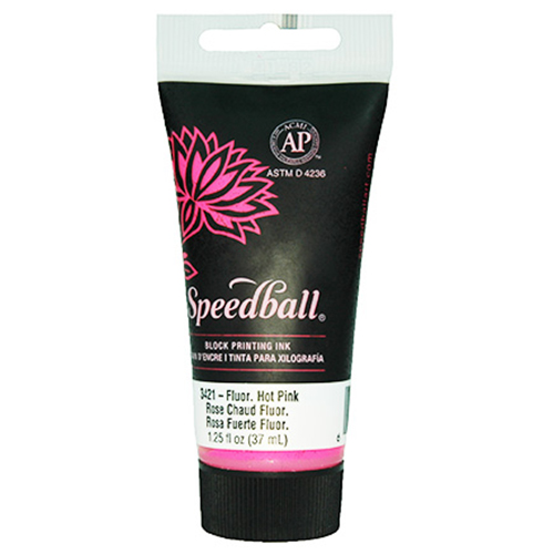 Speedball Block Printing Ink - (1.25oz/37ml) Fluorescent Hot Pink