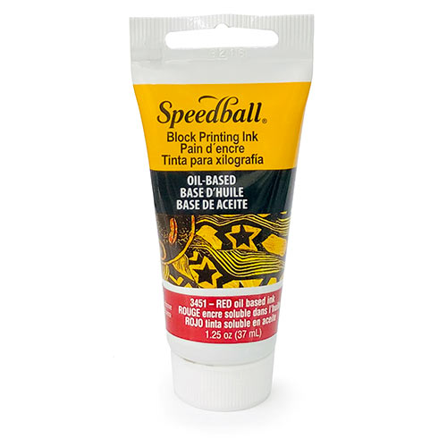 Speedball Red Oil Based Relief Block Printing Ink (1.25oz/37ml)
