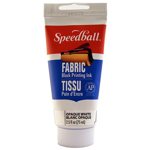Speedball Block Printing Fabric Ink - (2.5oz/75ml) Opaque White