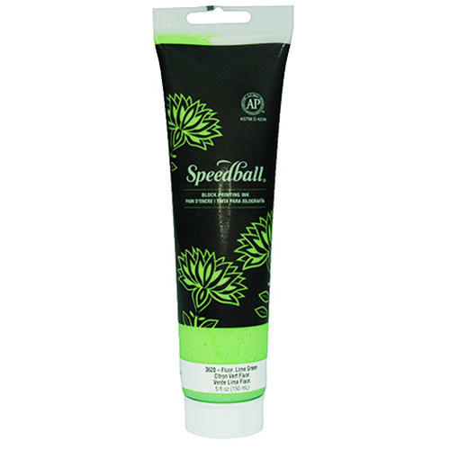 Speedball Block Printing Ink - (5oz/150ml) Fluorescent Lime Green