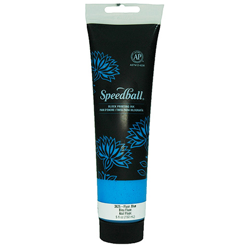 Speedball Block Printing Ink - (5oz/150ml) Fluorescent Blue
