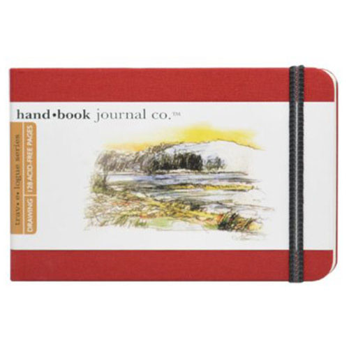 Global Art Travelogue Drawing Hand Book - Landscape (3.5" x 5.5") Vermilion Red