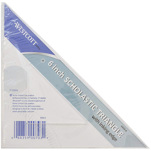 Westcott Scholastic 45/45 Triangle - 6"