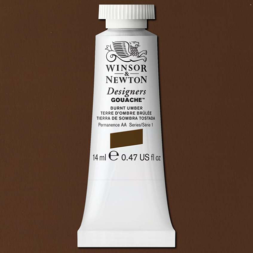 Winsor & Newton Designers Gouache  (0.47oz/14mL) Burnt Umber