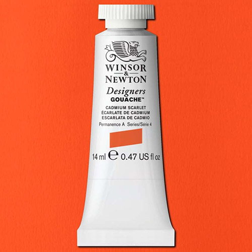 Winsor & Newton Designers Gouache  (0.47oz/14mL) Cadmium Scarlet