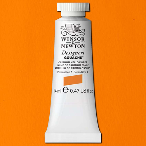 Winsor & Newton Designers Gouache  (0.47oz/14mL) Cadmium Yellow Deep