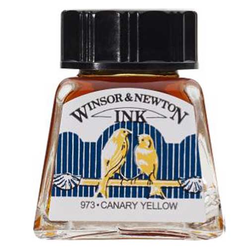 Winsor & Newton Dye-Based Drawing Ink - Canary Yellow
