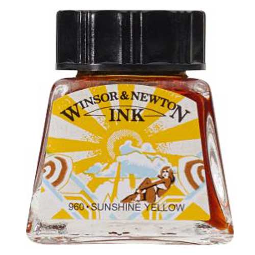 Winsor & Newton Dye-Based Drawing Ink - Sunshine Yellow