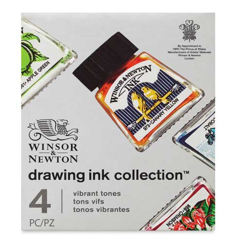 Winsor & Newton Dye-Based Drawing Ink - 4ct Vibrant Tones Collections