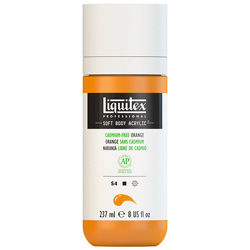 Liquitex Professional Soft Body Acrylic Paint - (8oz/237ml) Cadmium-Free Orange
