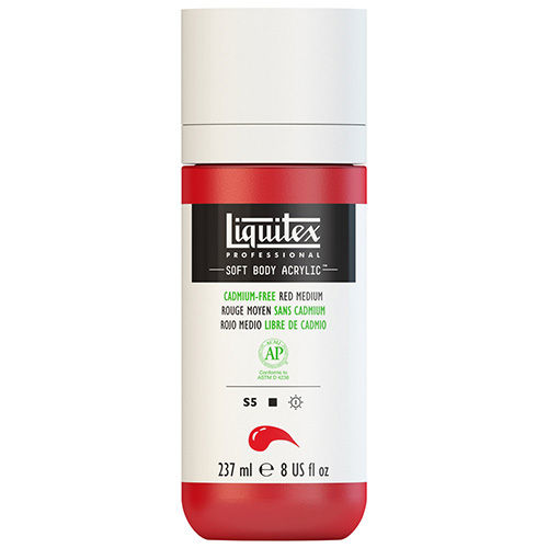 Liquitex Professional Soft Body Acrylic Paint - (8oz/237ml) Cadmium-Free Red Medium