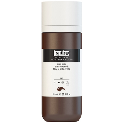 Liquitex Professional Soft Body Acrylic Paint - (32oz/946ml) Burnt Umber