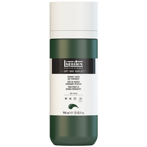 Liquitex Professional Soft Body Acrylic Paint - (32oz/946ml) Hookers Green Hue Permanent