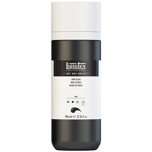 Liquitex Professional Soft Body Acrylic Paint - (32oz/946ml) Ivory Black