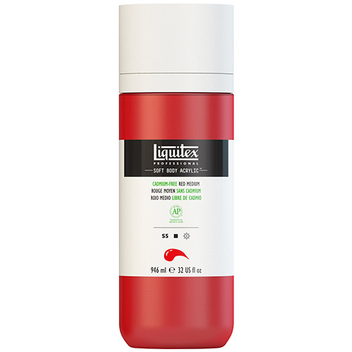 Liquitex Professional Soft Body Acrylic Paint - (32oz/946ml) Cadmium-Free Red med
