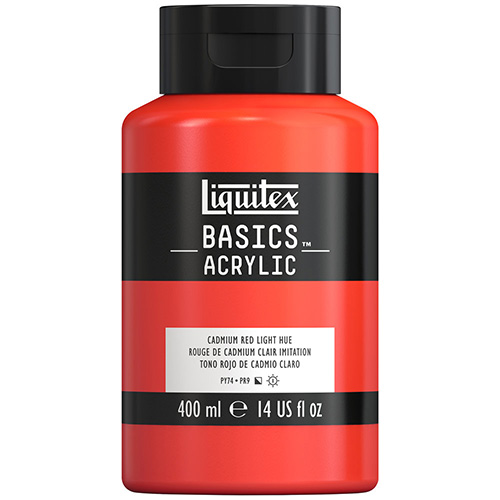 Liquitex Basics Acrylic Paint - (13.5oz/400ml) Cadmium Red Light Hue