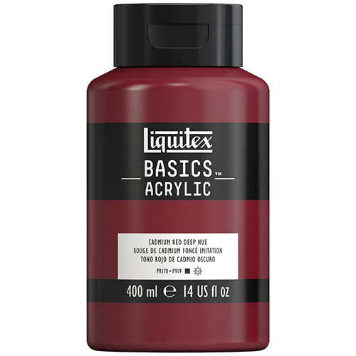 Liquitex Basics Acrylic Paint - (13.5oz/400ml) Cadmium Red Deep Hue