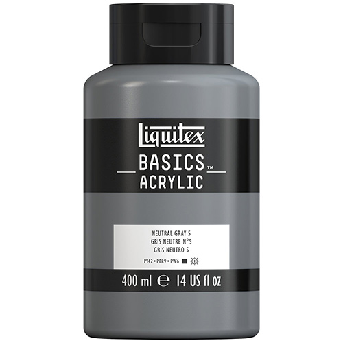 Liquitex Basics Acrylic Paint - (13.5oz/400ml) Neutral Gray Value 5