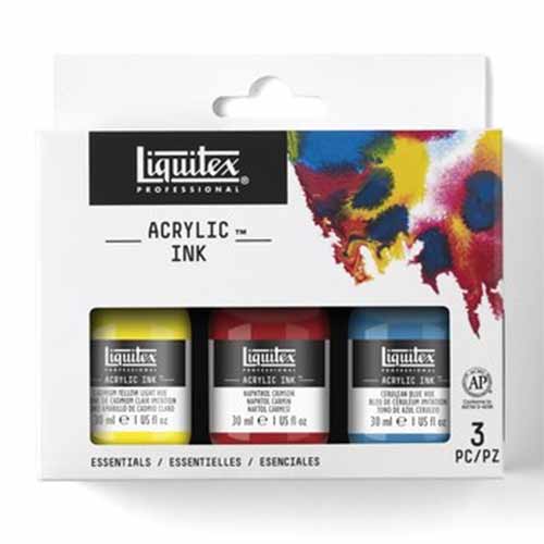 Liquitex Professional Acrylic Ink (1oz/30ml) - (3 Pack) Essentials Primary Colors
