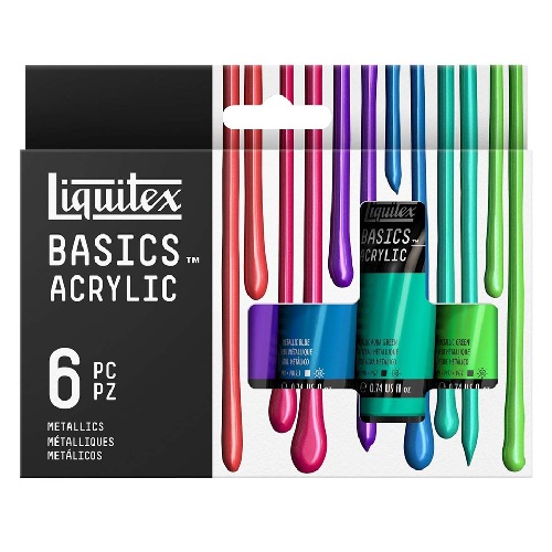 Liquitex Basics Acrylic Set (.74oz/22ml) - (6 Pieces) Metallics  3699479