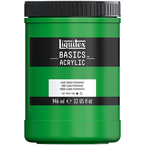 Liquitex Basics Acrylic Paint - (32oz/946ml) Light Green Permanent