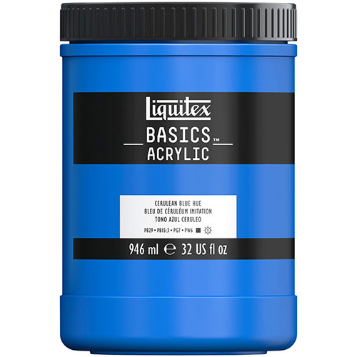 Liquitex Basics Acrylic Paint - (32oz/946ml) Cerulean Blue Hue
