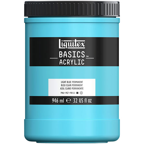 Liquitex Basics Acrylic Paint - (32oz/946ml) Light Blue Permanent