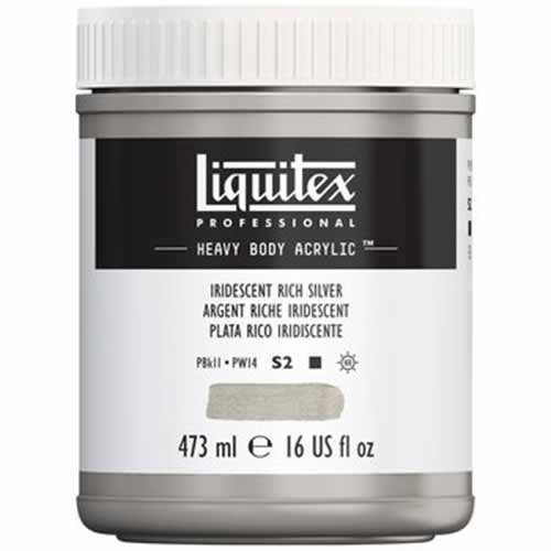 Liquitex Professional Heavy Body Acrylic Paint - (16oz/473ml) Iridescent Rich Silver