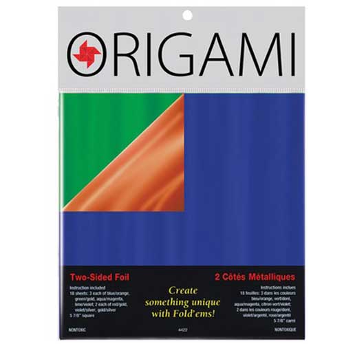Yasutomo Metallic Foil Origami Paper 5 7/58"- (18 Sheets) Double Sided Metallics